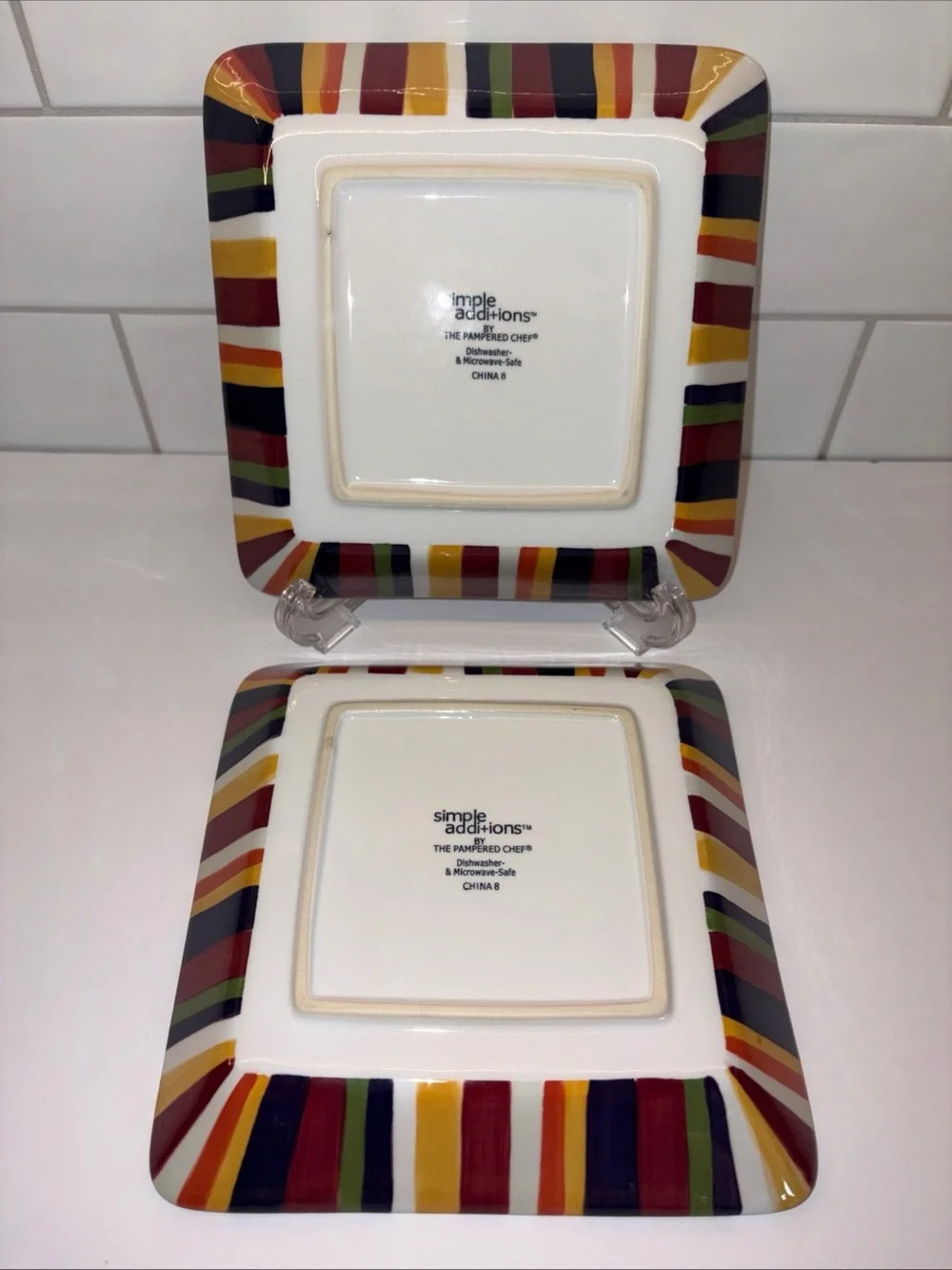 Simple Additions Pampered Chef Small Square Plates 7